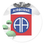 82nd Airborne, Paratroopers, Senior Jump Wings Round Sticker