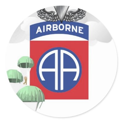 82nd Airborne, Paratroopers, Senior Jump Wings Round Sticker by trophyhouse