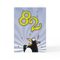 82nd Birthday - Penguin Surprise Card