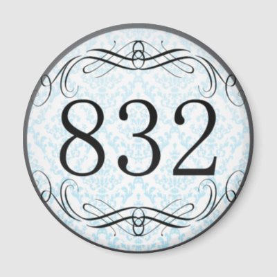 832 Area Code Magnets by