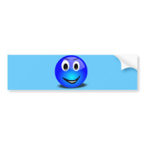 83-Free-3d-Grinning-Blue-Smiley-Face-Clipart-Illus Bumper Stickers