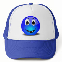 83-Free-3d-Grinning-Blue-Smiley-Face-Clipart-Illus Trucker Hat
