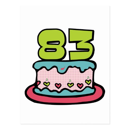 83 Year Old Birthday Cake Postcard Zazzle