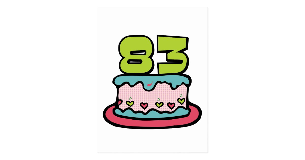 83 Year Old Birthday Cake Postcard Zazzle