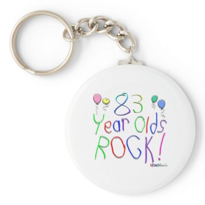 83 Year Olds Rock! Keychain by TShirtDotCom