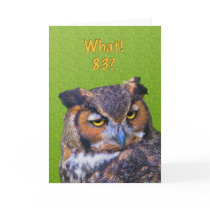 83rd Birthday Card with Great Horned Owl