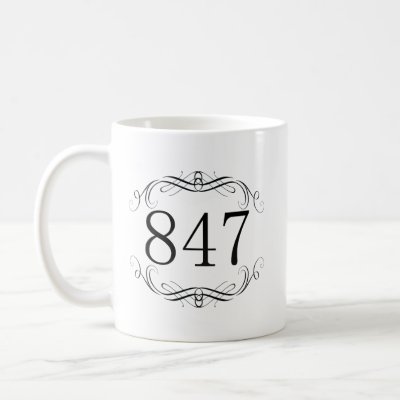 847 Area Code Mugs by AreaCodes