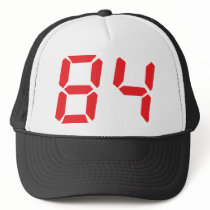 84 eighty-four red alarm clock digital number hats by Tomaniac 84 eighty-four red alarm clock digital number hats