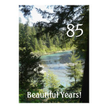¡85 años hermosos! - Cumpleaños+Lago woodland Comunicados Personalizados