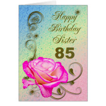 85a tarjeta de cumpleaños color de rosa elegante p
