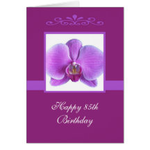 85a tarjeta de cumpleaños de la orquídea