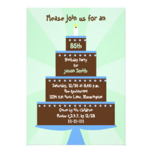 85o Invitación de la fiesta de cumpleaños -- Torta