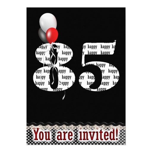 85th Birthday Party Invitation