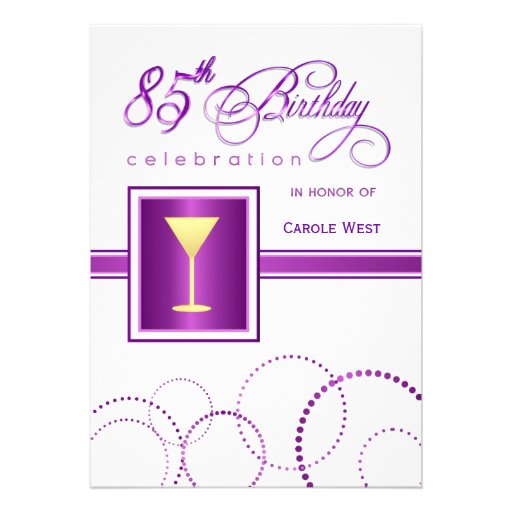 85th Birthday Party Invitations - with Monogram
