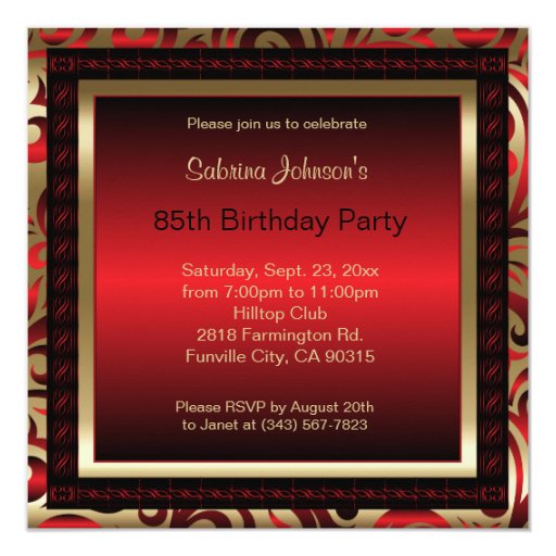 85th Birthday Invitation Ideas