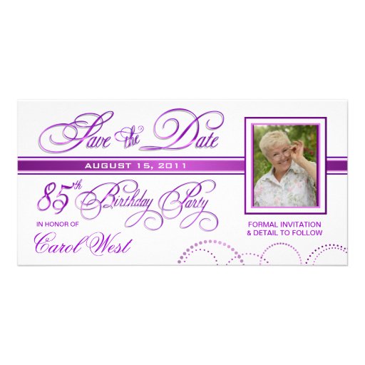 85th Birthday - Save the Date Photo Announcement Custom Photo Card