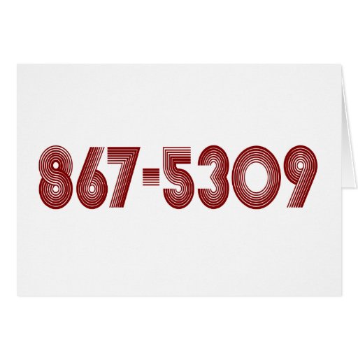 867-5309 GREETING CARD