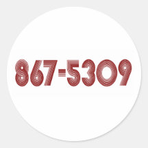 867-5309 ROUND STICKERS