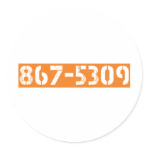 867-5309 ROUND STICKERS