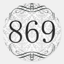 869 Area Code Round Stickers