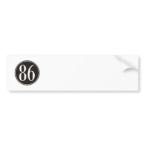 #86 Black Circle Bumper Stickers