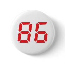 86 eighty-six red alarm clock digital number buttons
