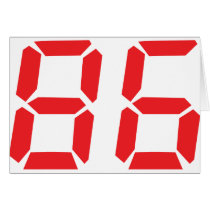 86 eighty-six red alarm clock digital number cards