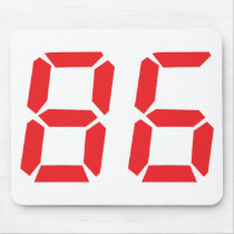 86 eighty-six red alarm clock digital number mouse pads