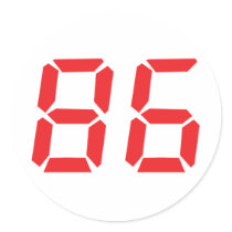 86 eighty-six red alarm clock digital number stickers