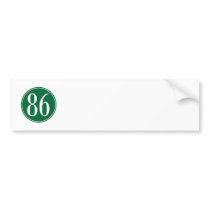 #86 Green Circle Bumper Sticker