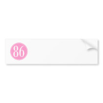 #86 Pink Circle Bumper Stickers
