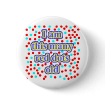 86 Red Dots Old Pinback Buttons