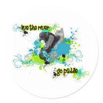86 Urban kayak 5 Round Stickers