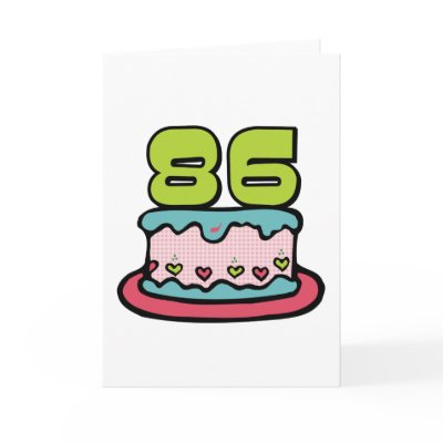 86 Year Old Birthday Cake Card by Birthday_Bash
