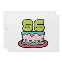 86 Year Old Birthday Cake Personalized Invitations