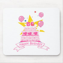 86 Year Old Birthday Cake Mouse Pad