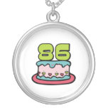 86 Year Old Birthday Cake Necklace
