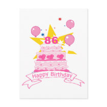 86 Year Old Birthday Cake Postcard