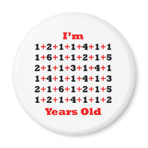86 Years old Blk Red Fridge Magnets