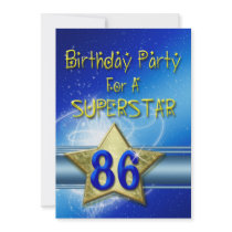 86th Birthday party Invitation for a Superstar.