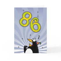86th Birthday - Penguin Surprise Card