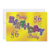 86th party invitation