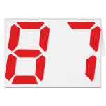 87 eighty-seven red alarm clock digital number cards
