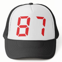 87 eighty-seven red alarm clock digital number hats by Tomaniac 87 eighty-seven red alarm clock digital number hats