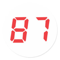 87 eighty-seven red alarm clock digital number stickers by Tomaniac 87 eighty-seven red alarm clock digital number stickers