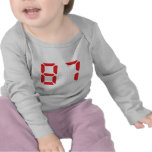 87 eighty-seven red alarm clock digital number tee shirts