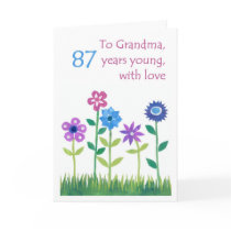 87th Birthday Card for a Grandmother - Flowers