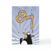 87th Birthday - Penguin Surprise Card