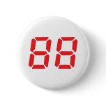88 eighty-eight red alarm clock digital number pinback buttons