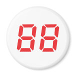 88 eighty-eight red alarm clock digital number refrigerator magnet